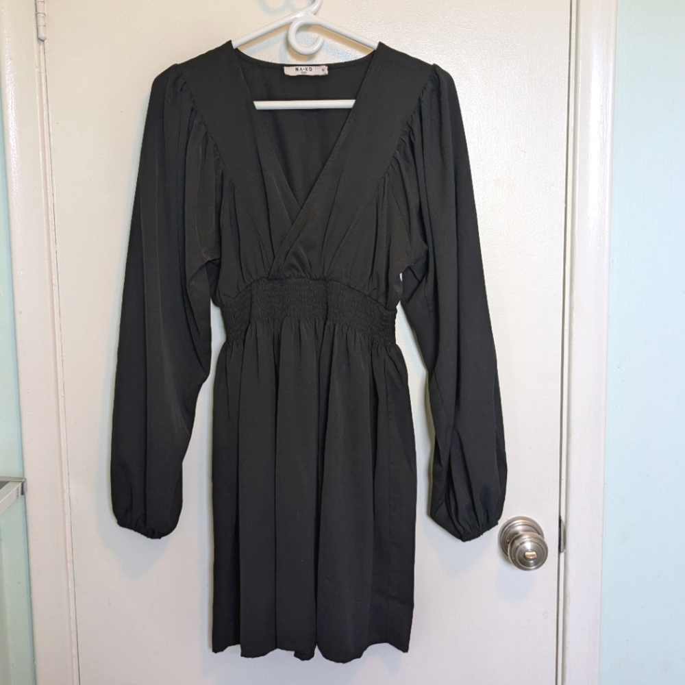 NA-KD Black Long Sleeve Dress